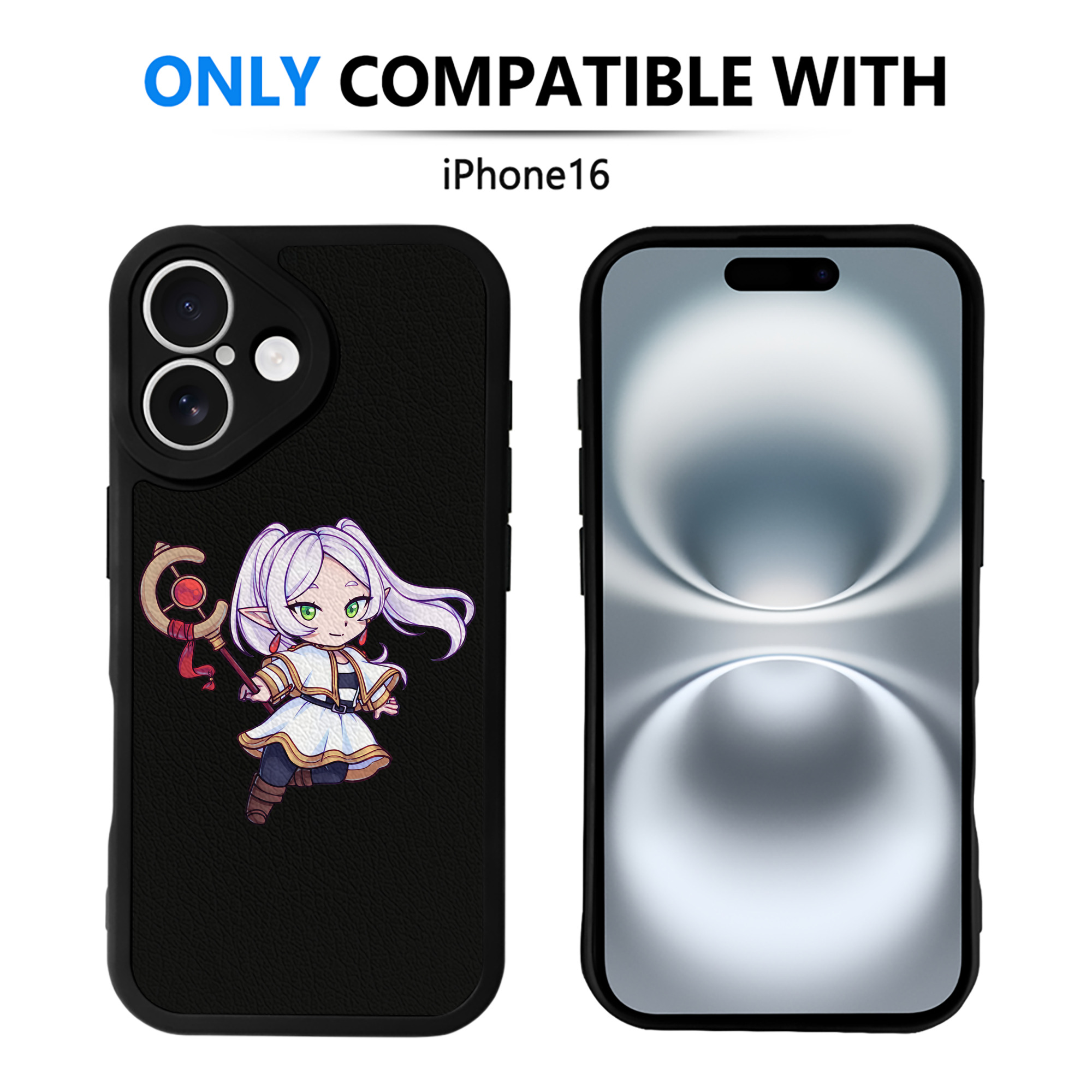 （画像用） 葬送のフリーレン Frieren 【iPhone 16シリーズ対応】シリコンスマホケース（レザー調） 材質：シリコン